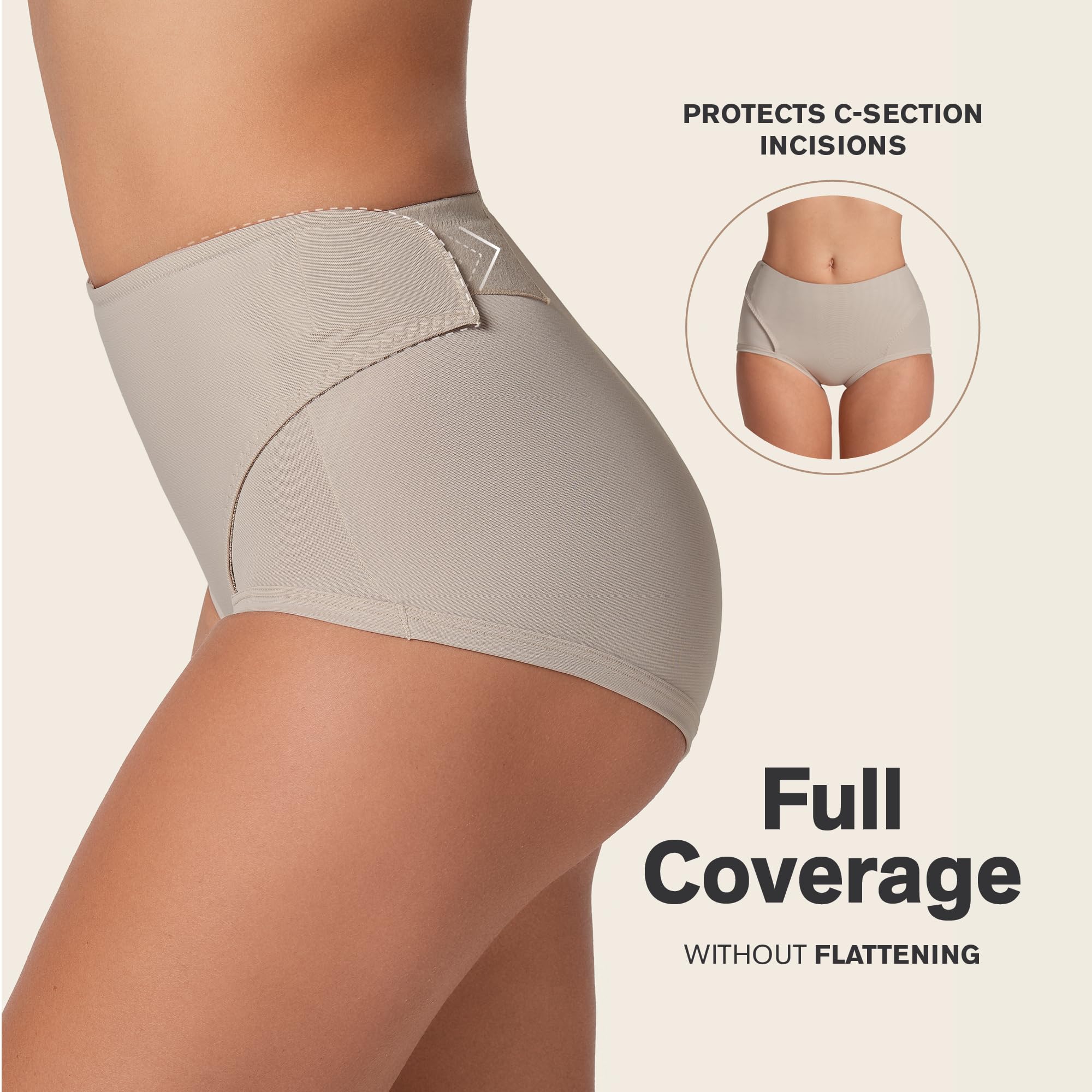 Leonisa BellyFlex – Firm Compression Postpartum Panty with Adjustable Belly Band, Tummy Control Underwear for Women - Image 4